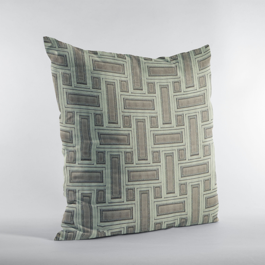 Plutus Truffle Stony Cut Velvet Luxury Throw Pillow