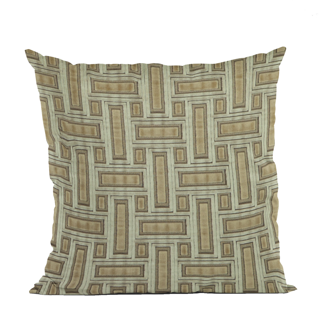 Plutus Bronze Stony Cut Velvet Luxury Throw Pillow