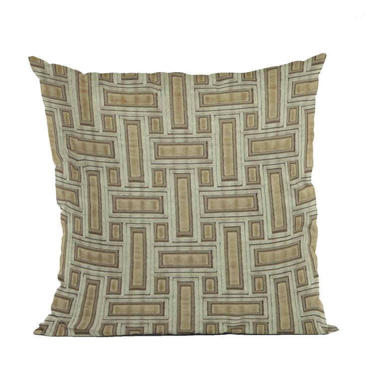 Plutus Bronze Stony Cut Velvet Luxury Throw Pillow