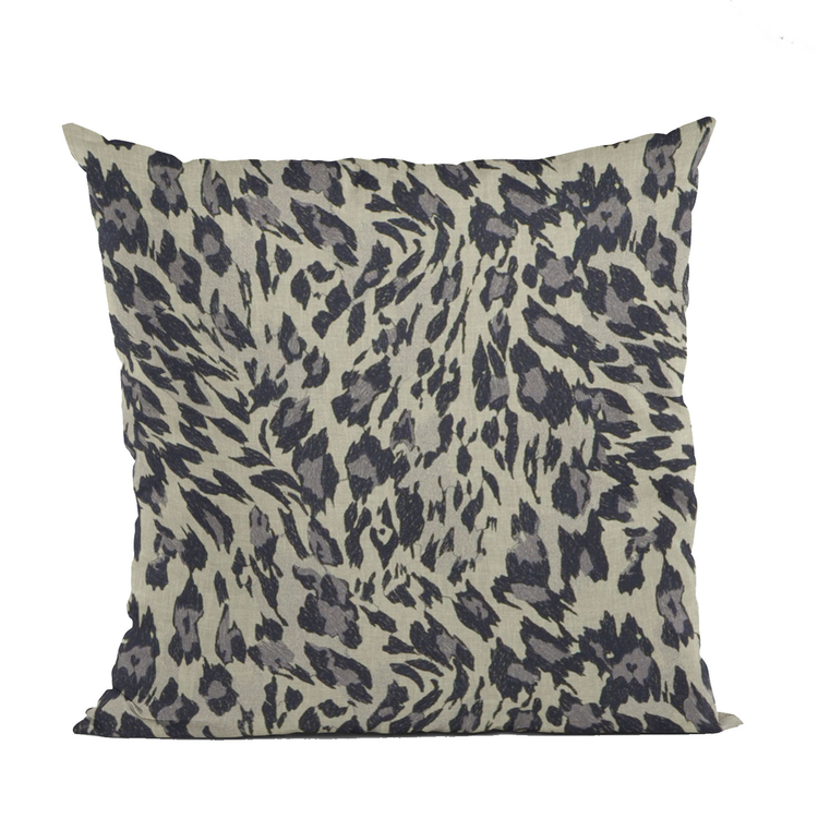 Plutus Granite Cheetah Embroidery Luxury Throw Pillow