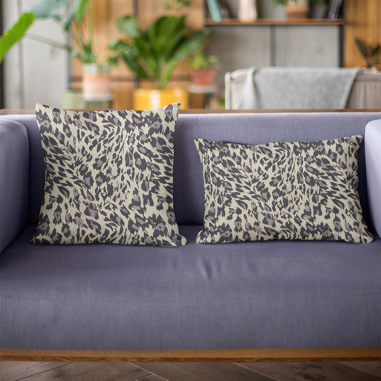 Plutus Granite Cheetah Embroidery Luxury Throw Pillow