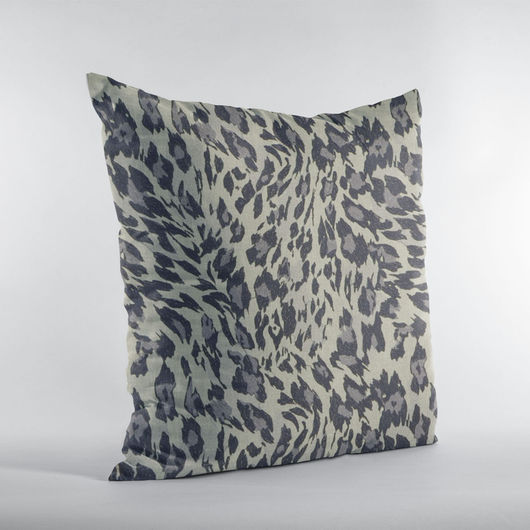 Plutus Granite Cheetah Embroidery Luxury Throw Pillow