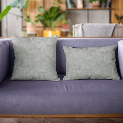 Plutus Gunmetal Hidden Island Foil-Print Velvet Luxury Throw Pillow