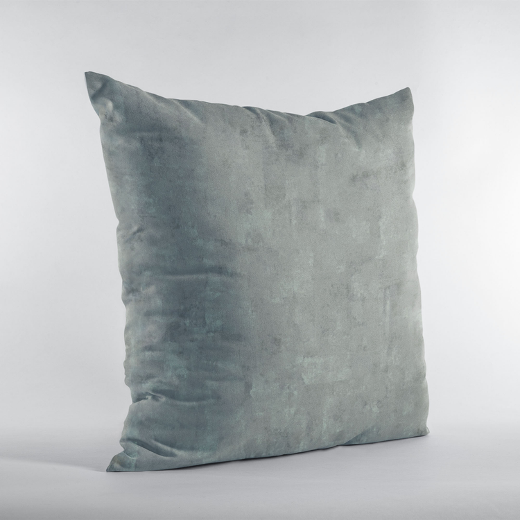 Plutus Gunmetal Hidden Island Foil-Print Velvet Luxury Throw Pillow