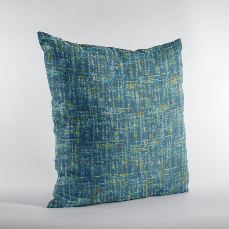 Plutus Sapphire New Planet Cut Velvet Luxury Throw Pillow