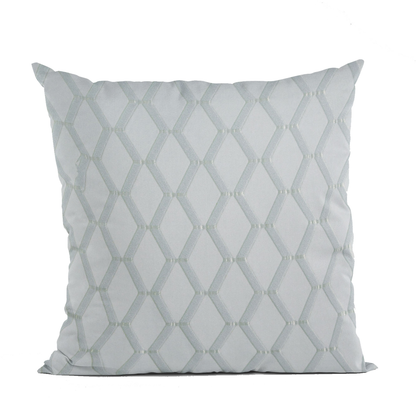 Plutus Silver Diamond Shiny Embroidery Luxury Throw Pillow