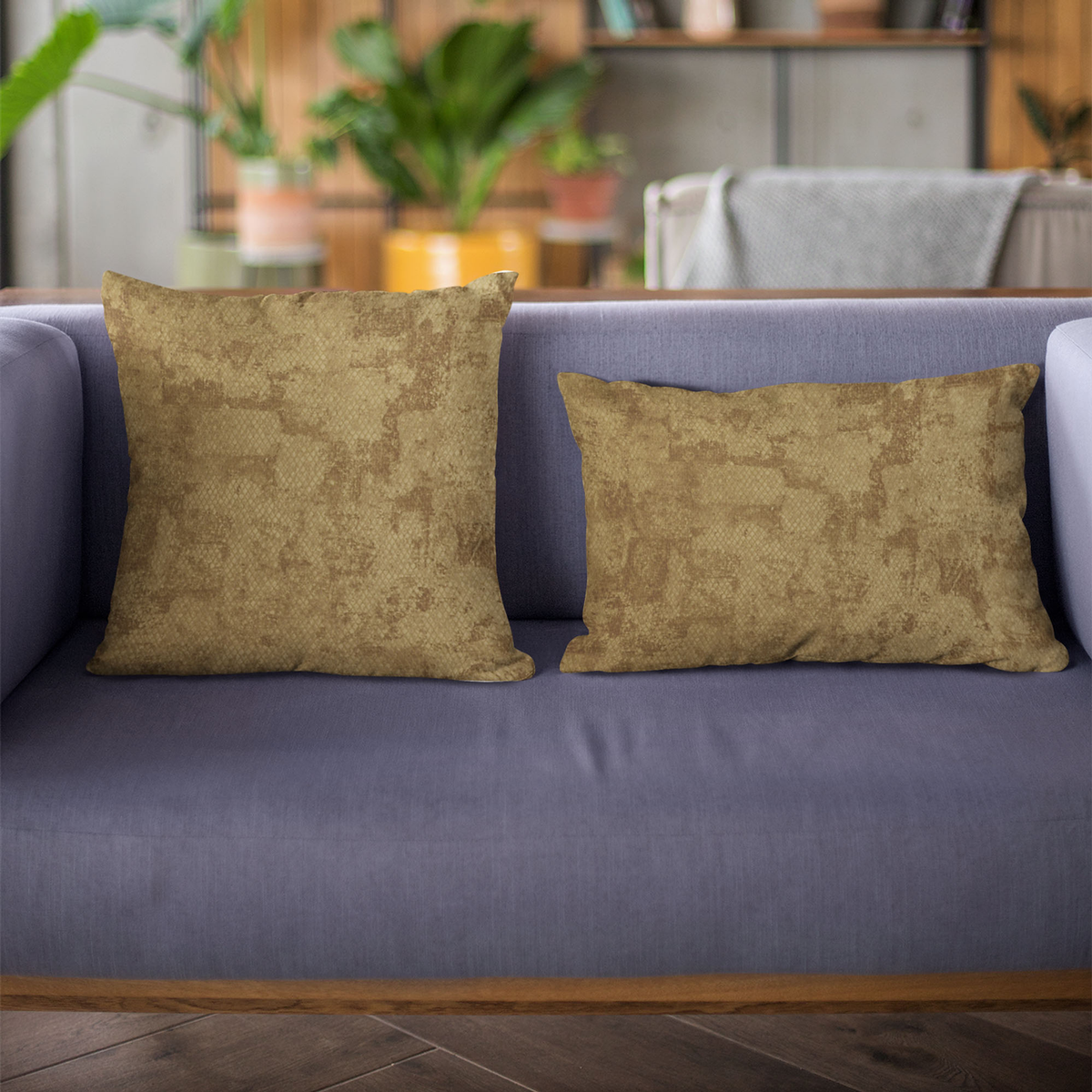 Plutus Burnished Bronze Hidden Map Diamond Luxury Throw Pillow