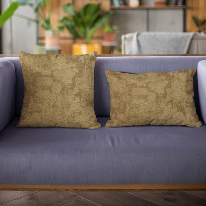 Plutus Burnished Bronze Hidden Map Diamond Luxury Throw Pillow
