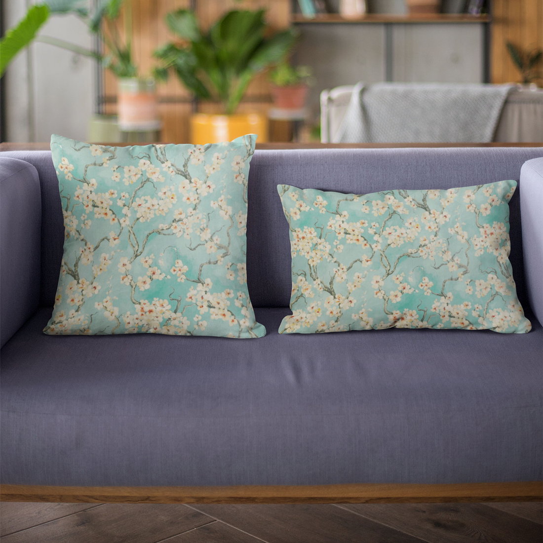 Plutus Spa Cherry Blossom Luxury Throw Pillow