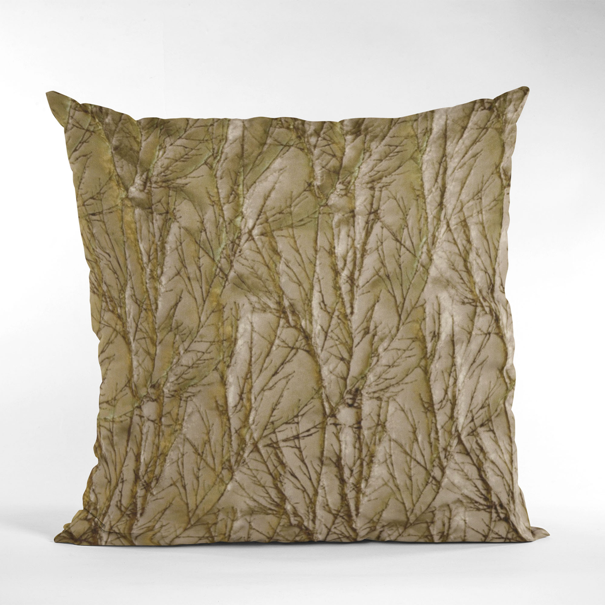 Plutus Burnished Bronze Yarns Twig Pattern Luxury Throw Pillow
