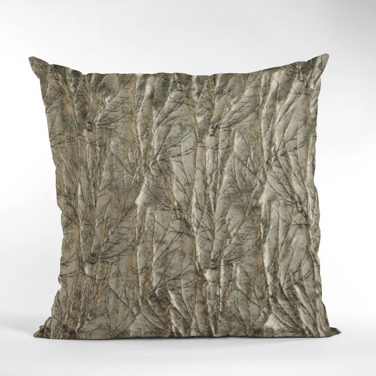 Plutus Gunmetal Yarns Twig Pattern Luxury Throw Pillow