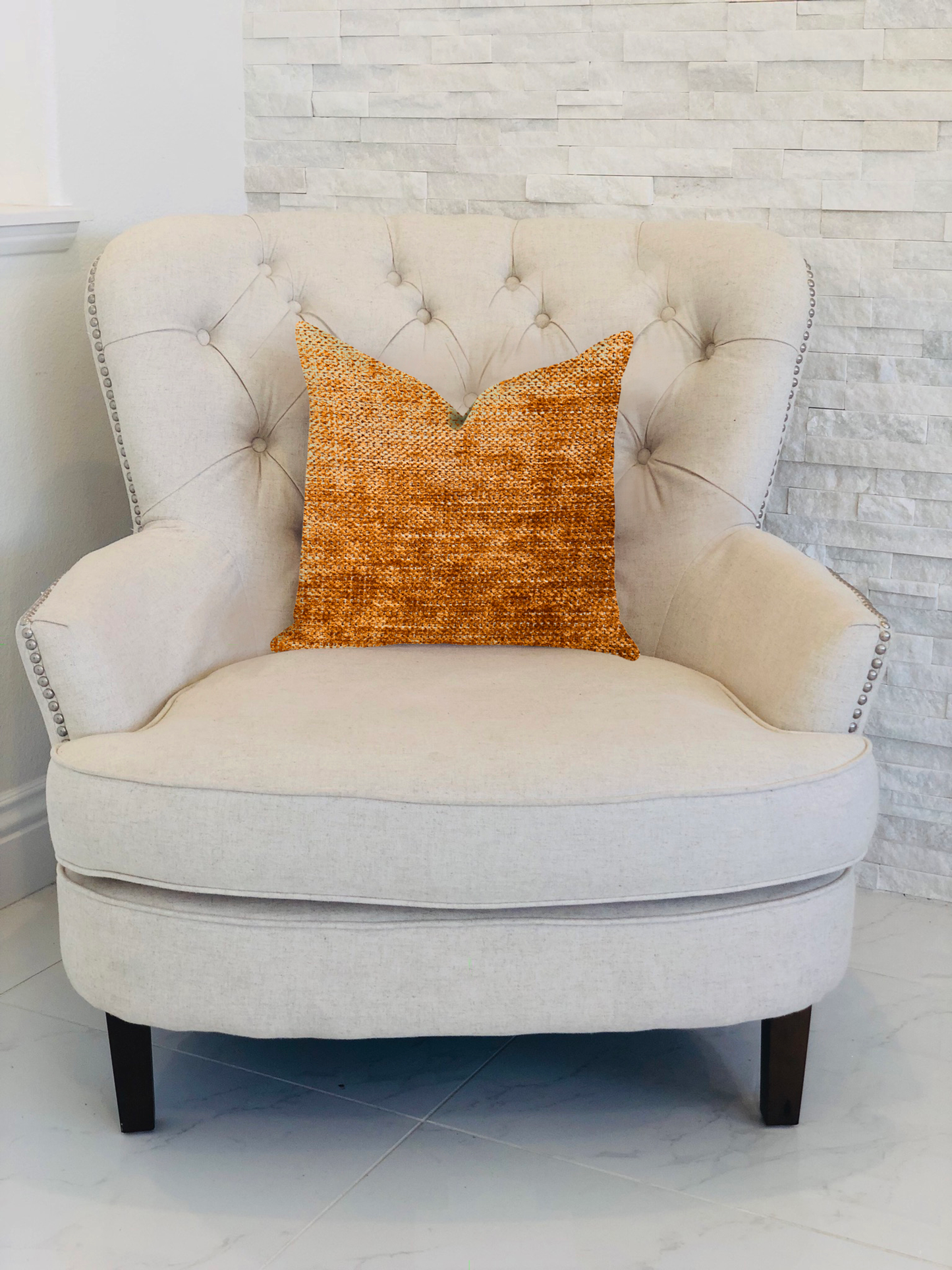 Plutus Aureila Brown Bronze Luxury Throw Pillow