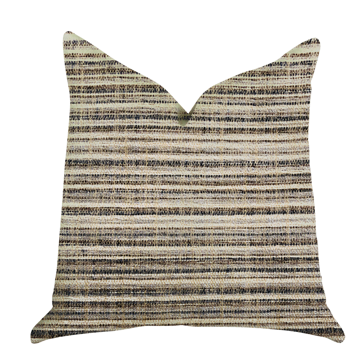 Plutus Skyway Lines Brown-Beige Multi Tones Luxury Throw Pillow
