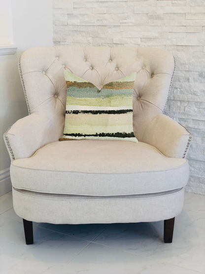 Plutus Lime Stone River Sand Multi Color Luxury Throw Pillow