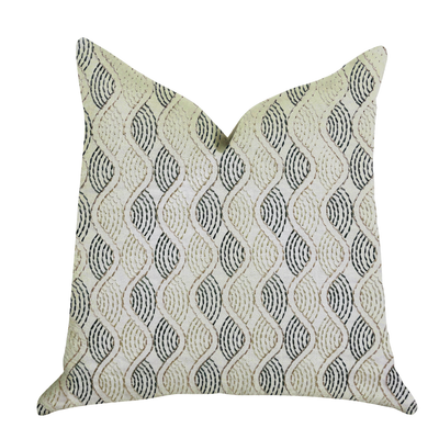 Plutus Enigma Twist Luxury Throw Pillow in Blue and Beige