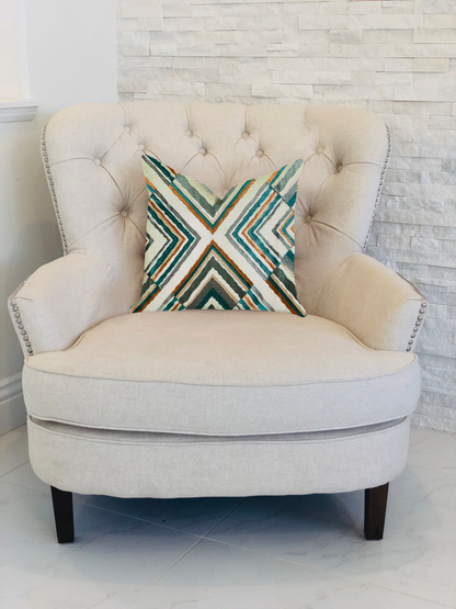 Plutus Crescent Peak Multi Green Luxury Throw Pillow