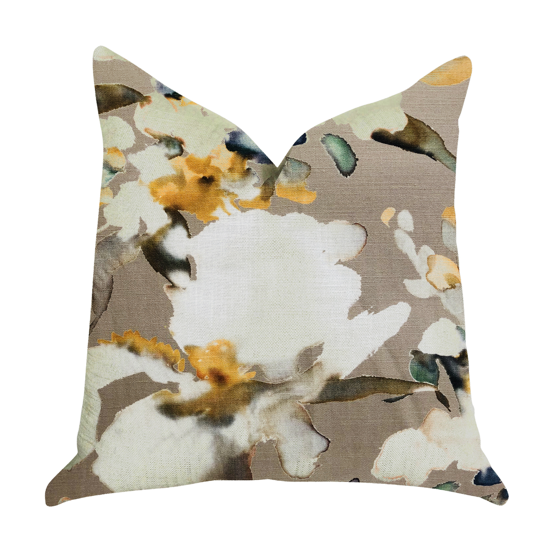Plutus Maya De Aqua Floral Multicolor Luxury Throw Pillow