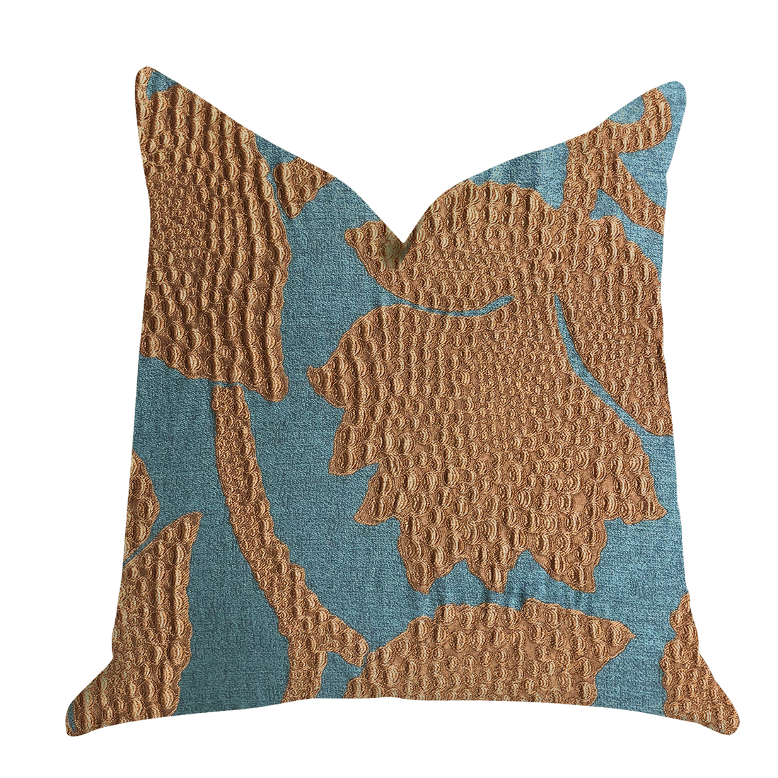 Plutus Golden Arabella Vine in Green and Bronze Tones Throw Pillow