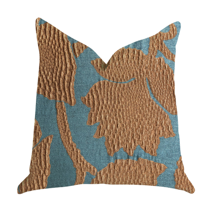 Plutus Golden Arabella Vine in Green and Bronze Tones Throw Pillow