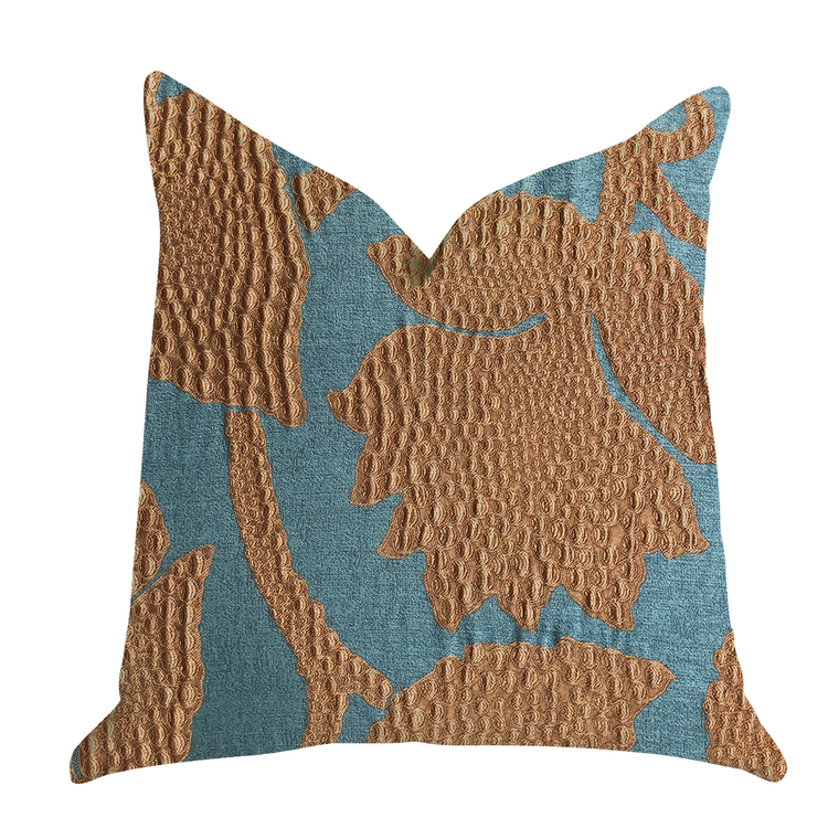 Plutus Golden Arabella Vine in Green and Bronze Tones Throw Pillow
