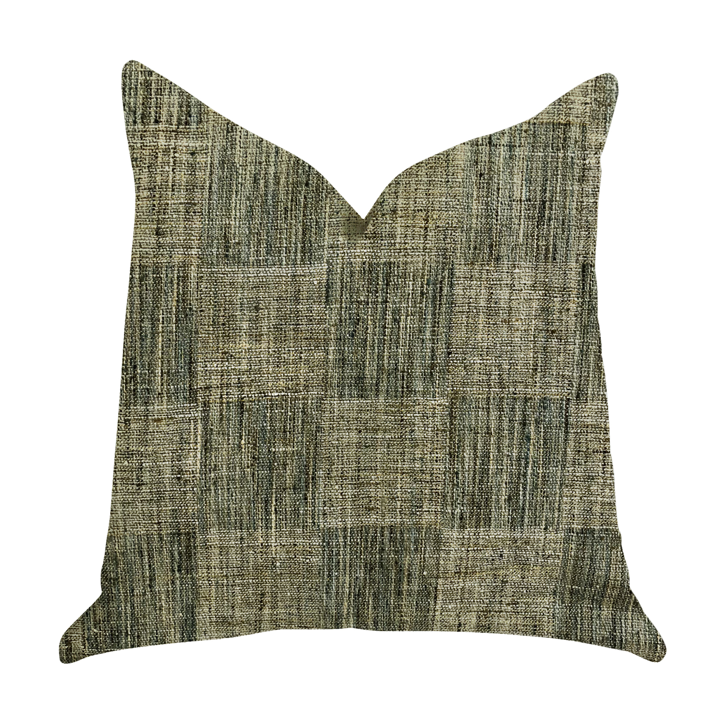 Plutus Foursquare Avenue Green Tones Luxury Throw Pillow