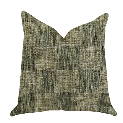 Plutus Foursquare Avenue Green Tones Luxury Throw Pillow