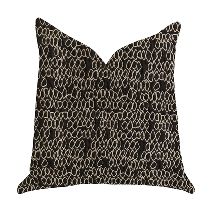 Plutus Carbonado Mine Black and White Luxury Throw Pillow