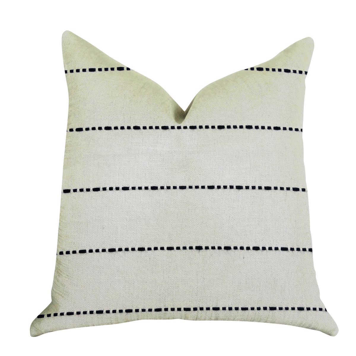 Plutus Interweave Vanilla Bean Luxury Throw Pillow in Black and White
