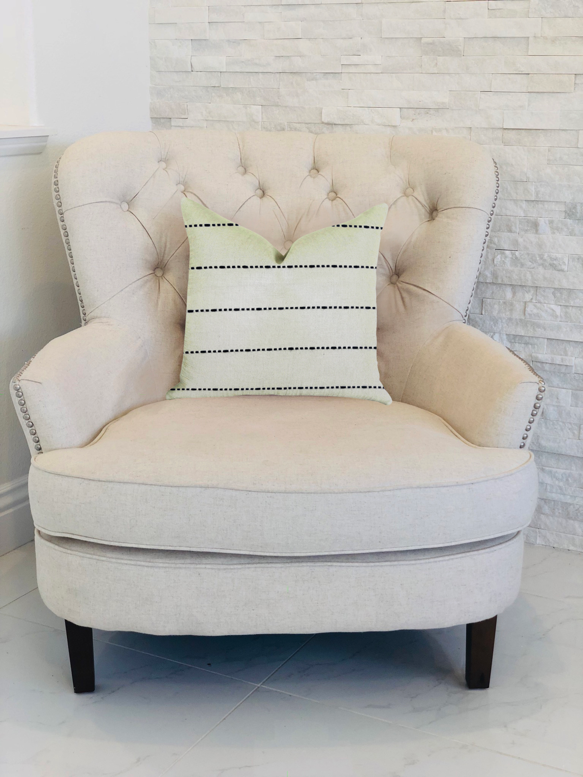 Plutus Interweave Vanilla Bean Luxury Throw Pillow in Black and White