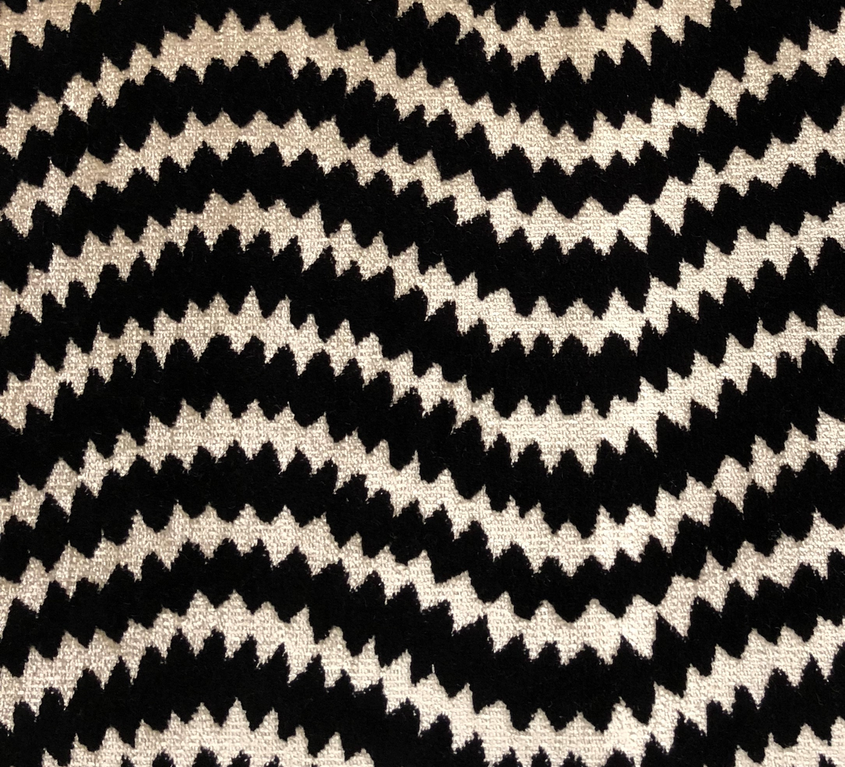 Plutus Jagged Fringe Luxury Throw Pillow in Black and Beige