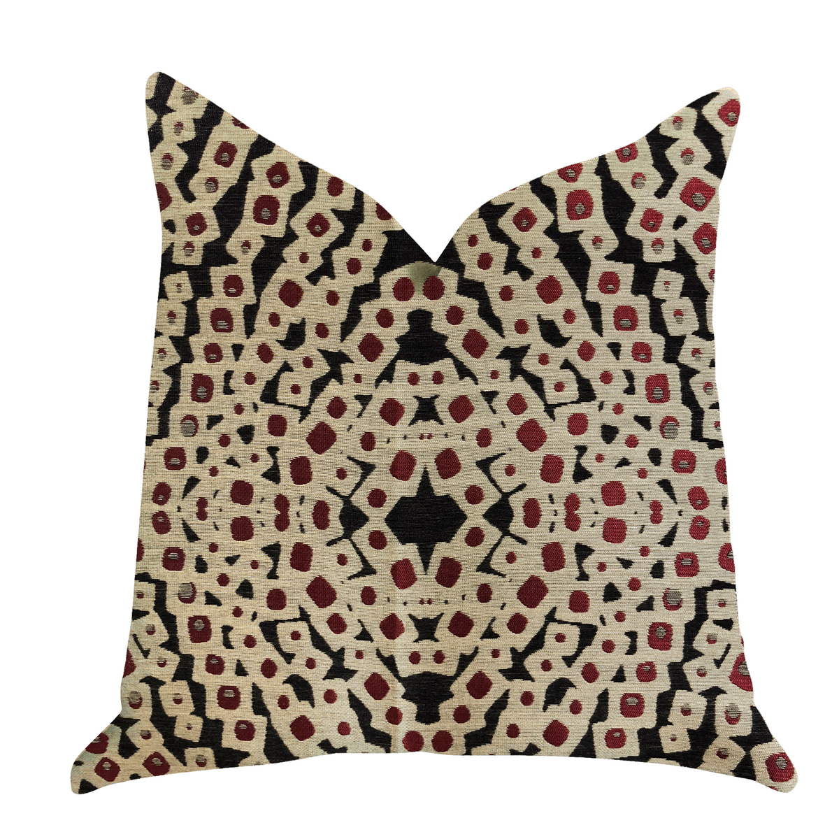 Plutus Scarlet Gem Red and Black Luxury Throw Pillow