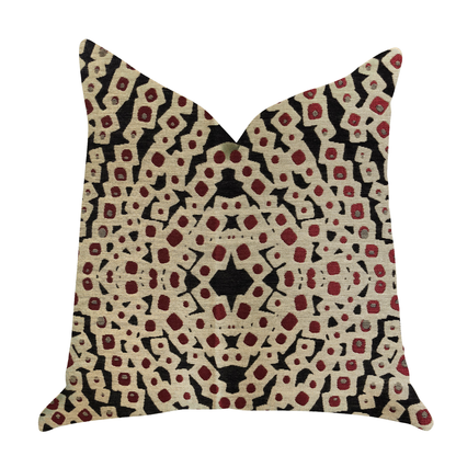 Plutus Scarlet Gem Red and Black Luxury Throw Pillow