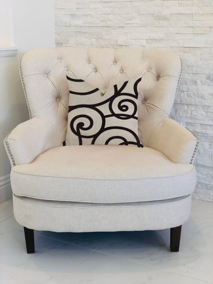 Plutus Moda Capella Black and White Luxury Throw Pillow