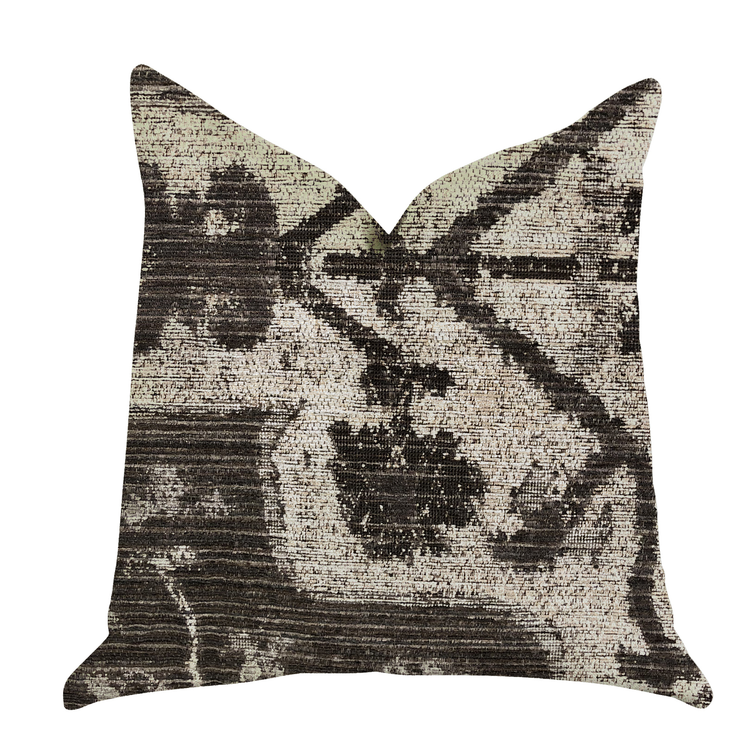 Plutus Metro Pulse Beige and Grey Tones Luxury Throw Pillow