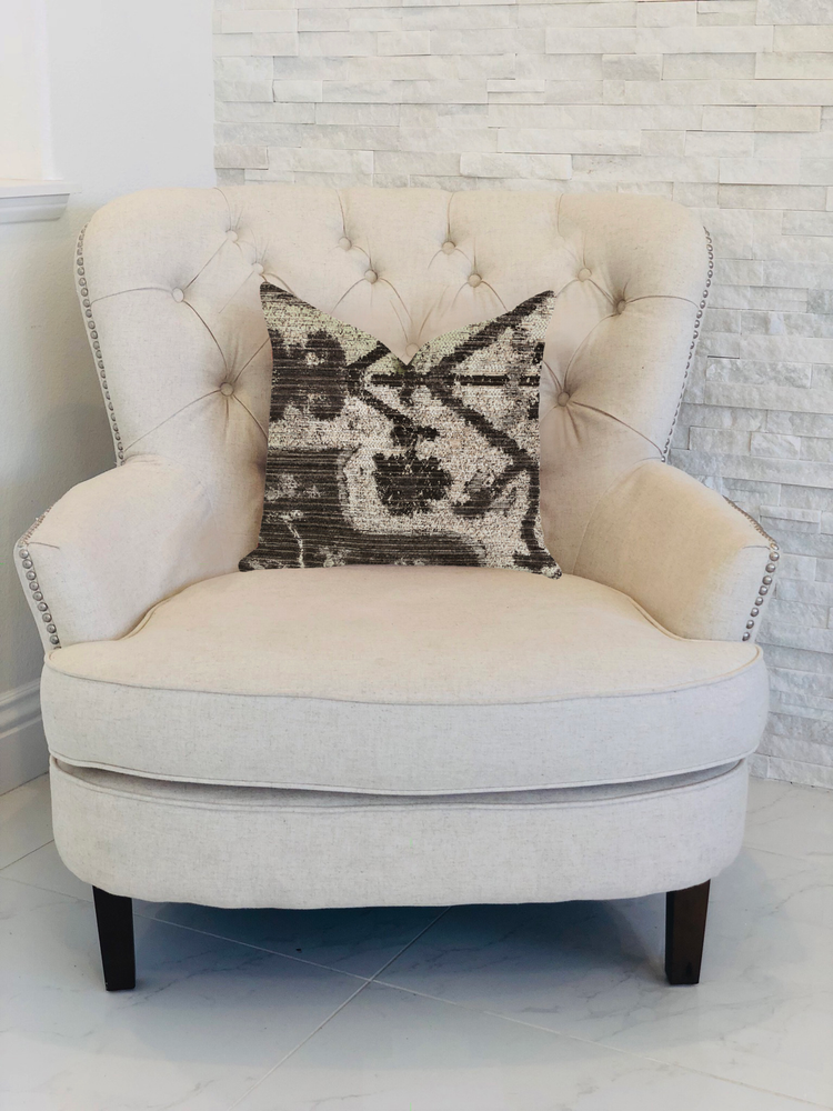Plutus Metro Pulse Beige and Grey Tones Luxury Throw Pillow