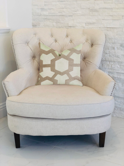 Plutus Linked Charisma Luxury Throw Pillow in Beige and Brown