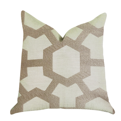 Plutus Linked Charisma Luxury Throw Pillow in Beige and Brown