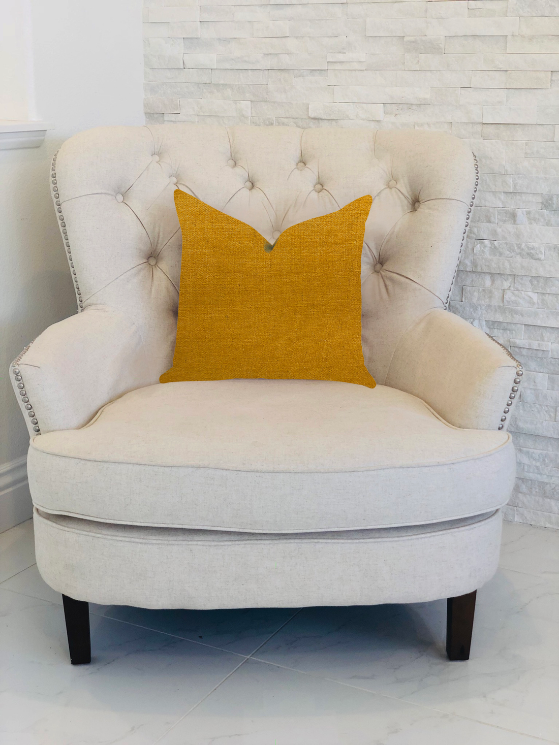 Plutus Wild Turmeric Luxury Throw Pillow in Gold