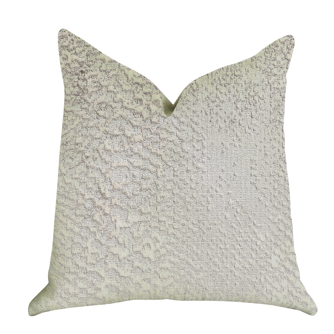 Plutus Mystical Iceberg Throw Pillow in White and Silver Tones