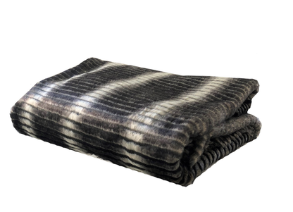 Plutus Gray and Taupe Faux Fur Luxury Throw