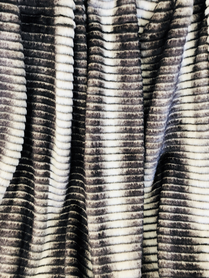 Plutus Gray and Taupe Faux Fur Luxury Throw