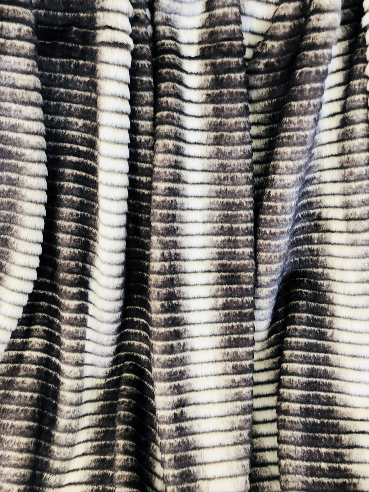 Plutus Gray and Taupe Faux Fur Luxury Throw