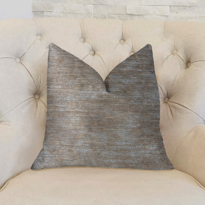Plutus Bella Isabella Brown and Beige Luxury Throw Pillow
