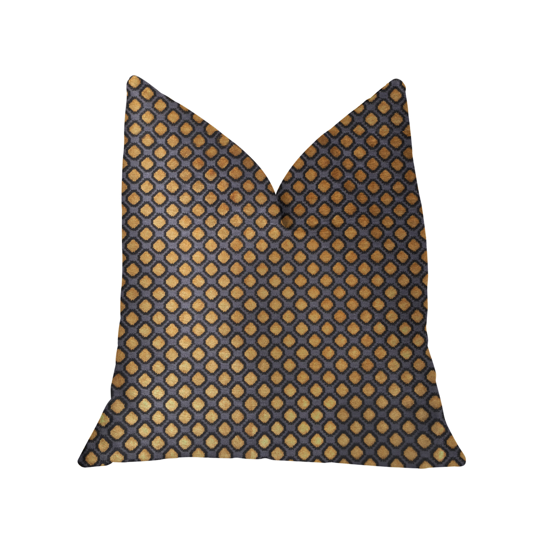 Plutus Aliza Gold and Gray Luxury Throw Pillow