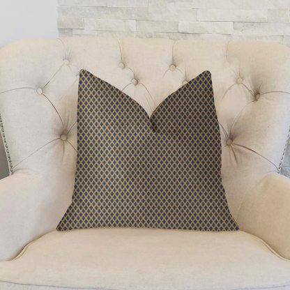 Plutus Zurie Bliss Prussian Blue Luxury Throw Pillow