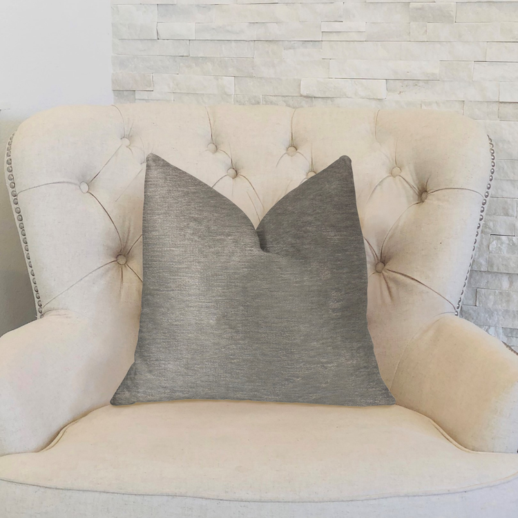 Plutus Pearly Shell Velvet Cream and Ivory Luxury Throw Pillow