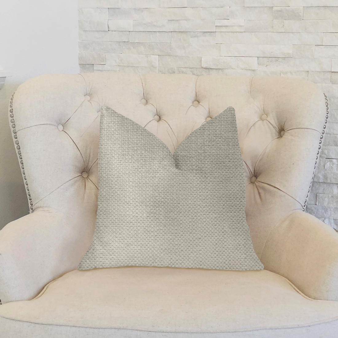 Plutus Sanctuary White Luxury Throw Pillow