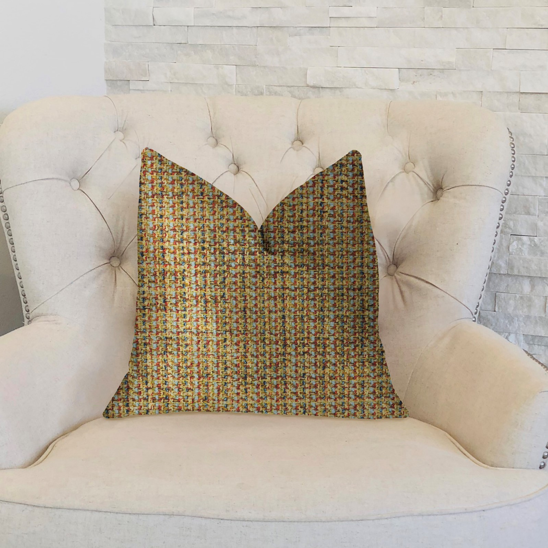 Plutus Desert Caravan Multicolor Luxury Throw Pillow