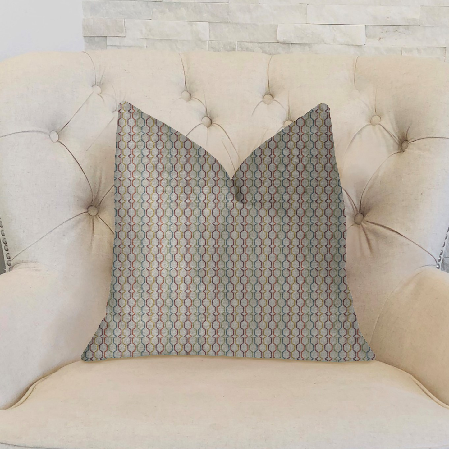 Plutus Jazzy Straw Multicolor Luxury Throw Pillow