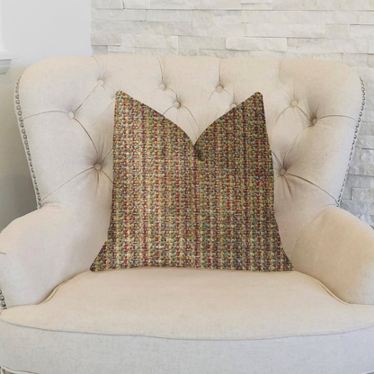 Plutus Prismatic Red and Brown Luxury Throw Pillow